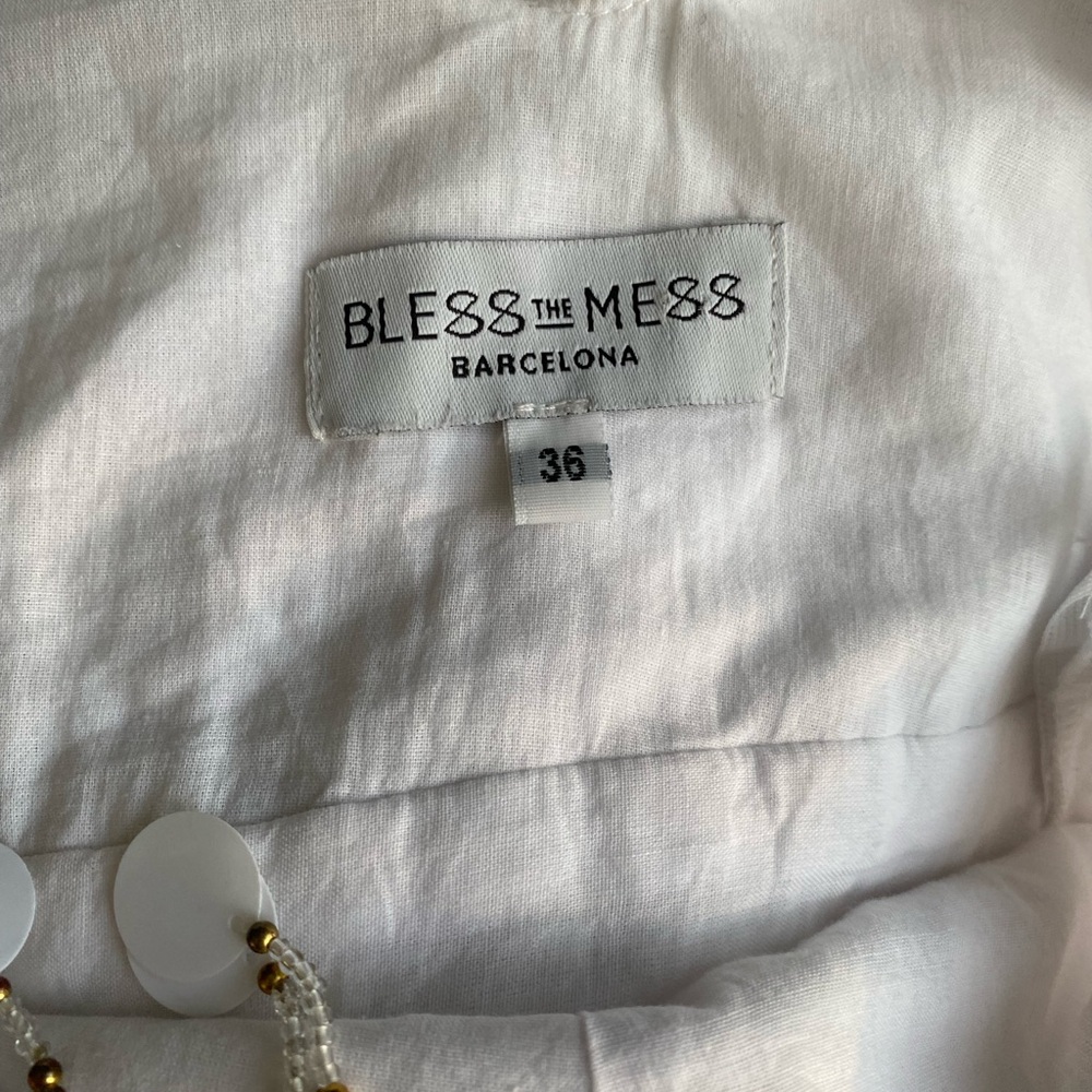 Bless the Mess White Maxi  fringe Ruffle Summer Dress - Barcelona Spain - Picture 4 of 5